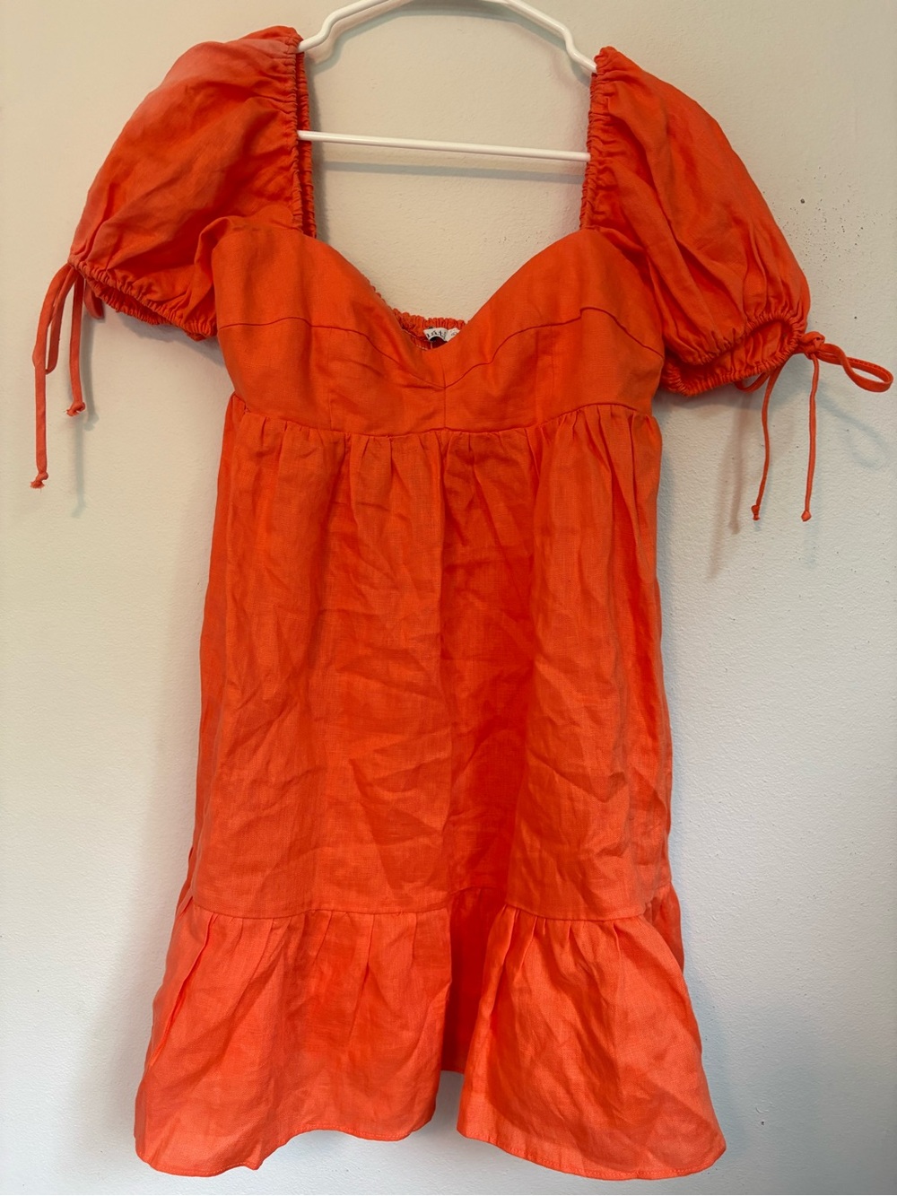 Nati Orange & Ombré Puff Sleeve Mini Dress NWT Size L